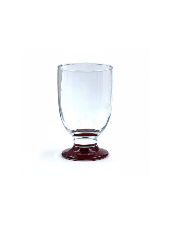 Domumart Set de pahare pentru apa din Sticlă în Culoarea Roșu Cu picior 290ml 6buc