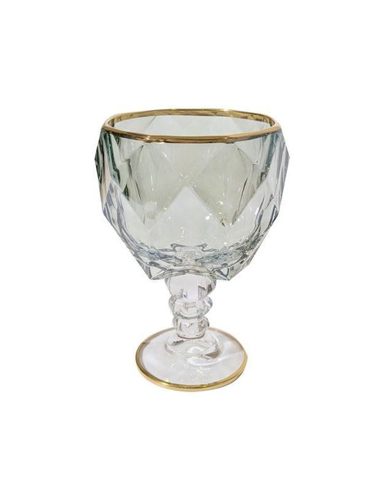 Griffe Montenapoleone Tall Goblet Gold Rim Glas für Weißwein aus Glas in Grün Farbe Kelch