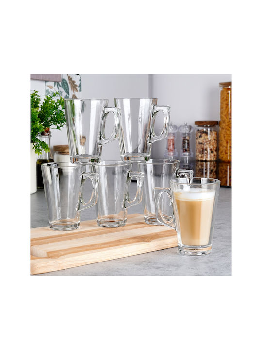 Orion Σετ Ποτήρια Νερού / Καφέ/Freddo από Γυαλί 255ml 6τμχ