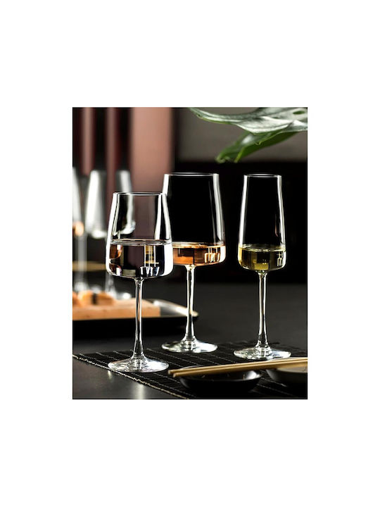 RCR Set of Glasses for White and Red Wine made of Glass in Red Color Stemmed 540ml 6pcs