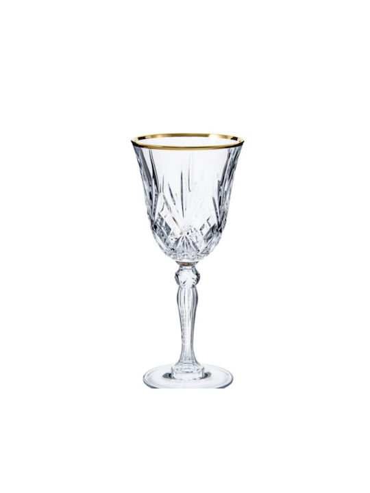 XM-Casa Set of Glasses for White Wine made of Crystal in Gold Color 210ml 6pcs