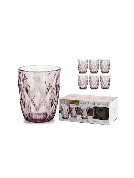General Trade Crystal Pink Σετ 6 Τεμ Γυάλινο Ποτήρι Κρασιού 290 Ml