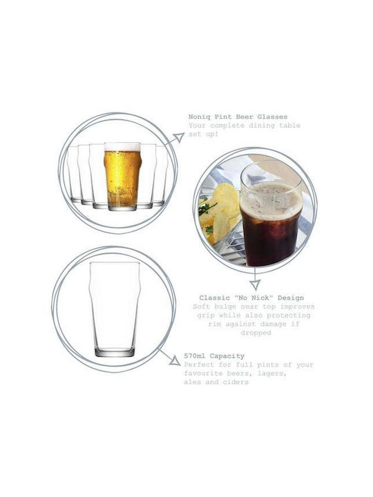 Gurallar Σετ Ποτήρια Μπύρας από Γυαλί 570ml 12τμχ