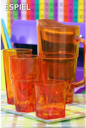 Espiel Stephanie Set of Glasses Water made of Glass in Orange Color 6pcs