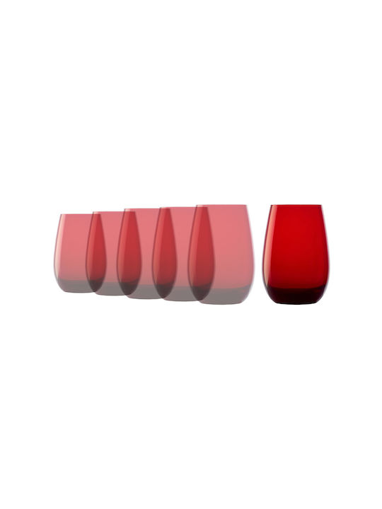 Stolzle Lausitz Set of Glasses made of Glass in Red Color 465ml 6pcs