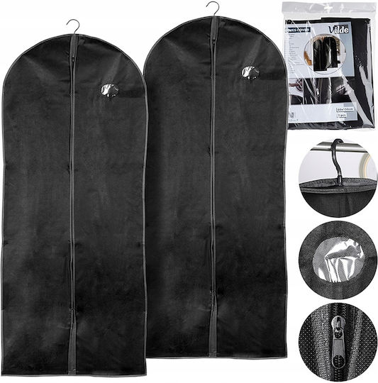Vilde Fabric Storage Case for Clothes / Suit / Dresses in Black Color 60x150cm 569993 2pcs