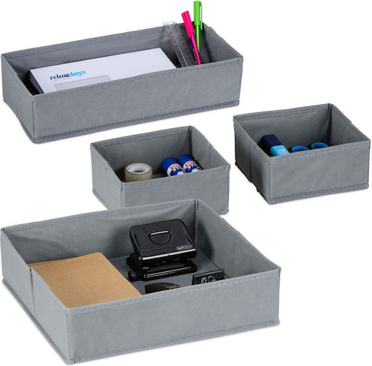 Relaxdays Organizator de Sertare pentru Lenjerie Intimă Centuri Șosete în Culoare Gri 10x33x35cm 4 Bucăți Relaxdays Organizator de Sertare pentru Lenjerie Intimă Centuri Șosete în Culoare Gri 10x33x35cm 4 Bucăți