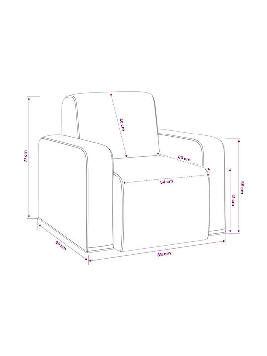 Polstersessel Schwarz Bouclé 88x90x77cm