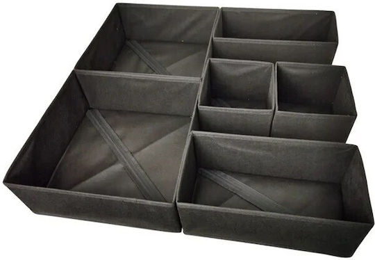 Alista Home Υφασμάτινο Organizer Συρταριών για Κάλτσες / Εσώρουχα / Γραβάτες σε Μαύρο Χρώμα 6τμχ Alista Home Υφασμάτινο Organizer Συρταριών για Κάλτσες / Εσώρουχα / Γραβάτες σε Μαύρο Χρώμα 6τμχ