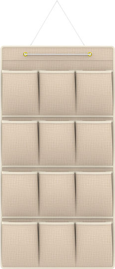 Tpster Fabric Hanging Storage Case for Underwear in Beige Color 40x90cm 1pcs