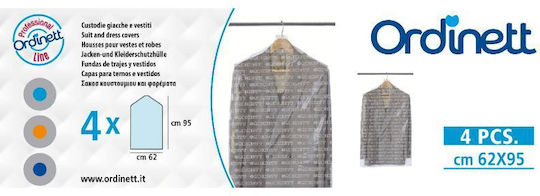 Plastic Garment Covers 4 Pcs 62x95cm