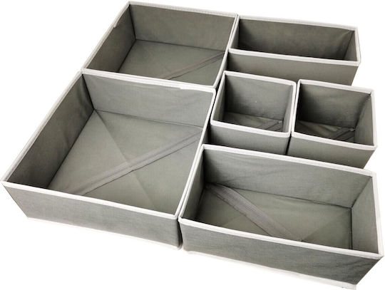 Alista Home Υφασμάτινο Organizer Συρταριών για Εσώρουχα / Κάλτσες / Γραβάτες σε Γκρι Χρώμα 6τμχ Alista Home Υφασμάτινο Organizer Συρταριών για Εσώρουχα / Κάλτσες / Γραβάτες σε Γκρι Χρώμα 6τμχ