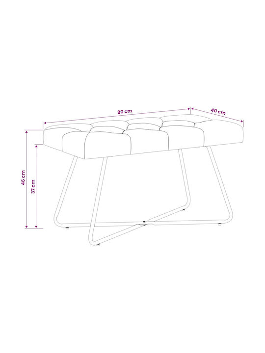 Dining Bench With Fabric Upholstery White 80x40x46cm