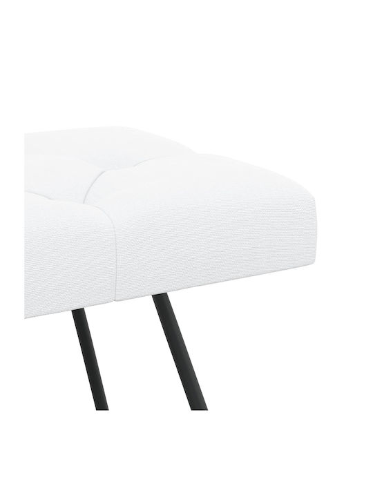 Dining Bench With Fabric Upholstery White 80x40x46cm