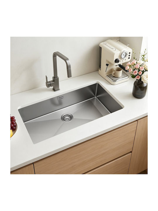 Vevor Υποκαθήμενος Νεροχύτης Inox Μ85xΠ45cm Ασημί