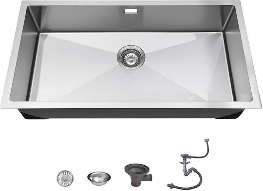 Vevor Υποκαθήμενος Νεροχύτης Inox Μ85xΠ45cm Ασημί