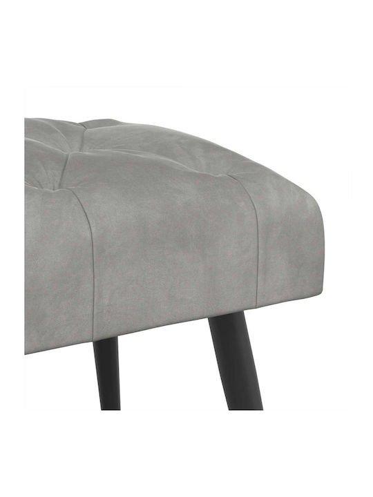 Velvet Dining Bench Light Gray 80x40x46cm