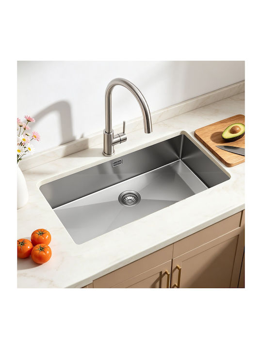 Vevor Υποκαθήμενος Νεροχύτης Inox Μ85xΠ45cm Ασημί