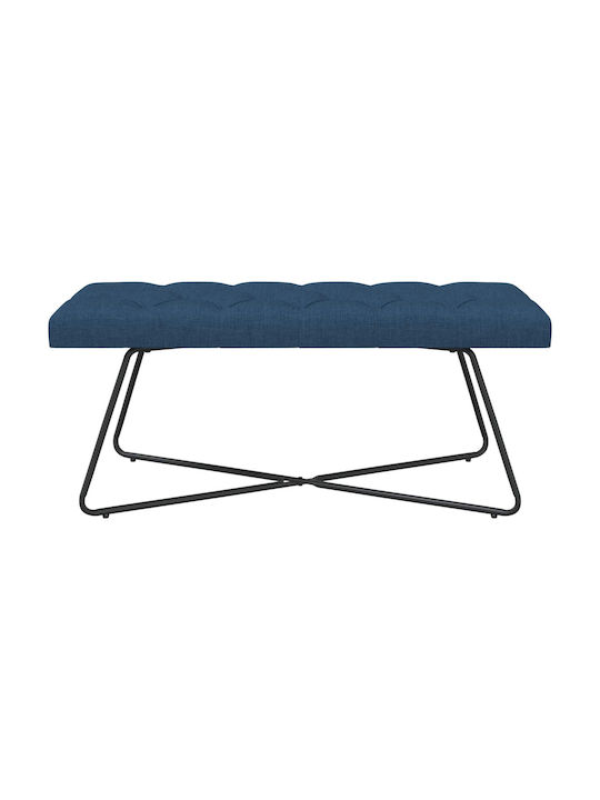 Dining Bench with Blue Fabric Upholstery 110x40x46cm