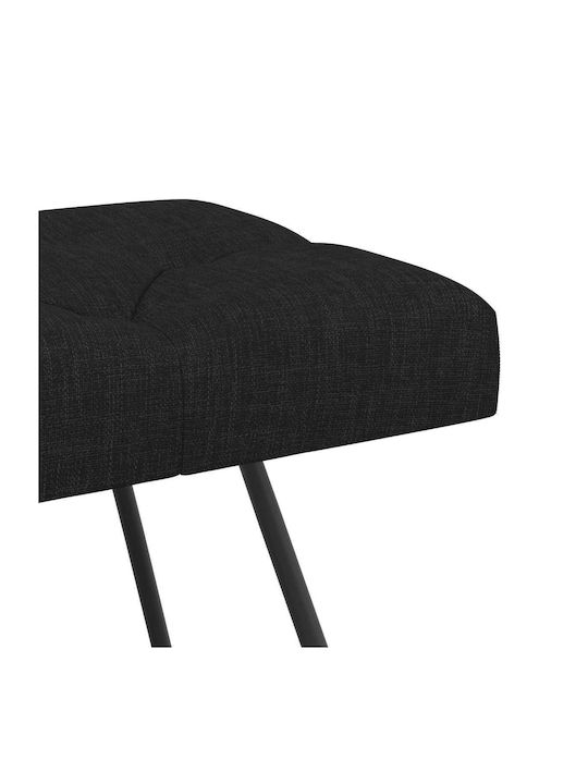 Dining Bench With Black Fabric Upholstery 80x40x46cm