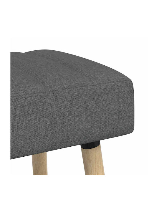 Dining Bench with Dark Gray Fabric Upholstery 80x40x46cm