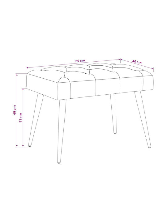 Πάγκος Τραπεζαρίας Βελούδινος Μαύρο 60x40x45εκ.