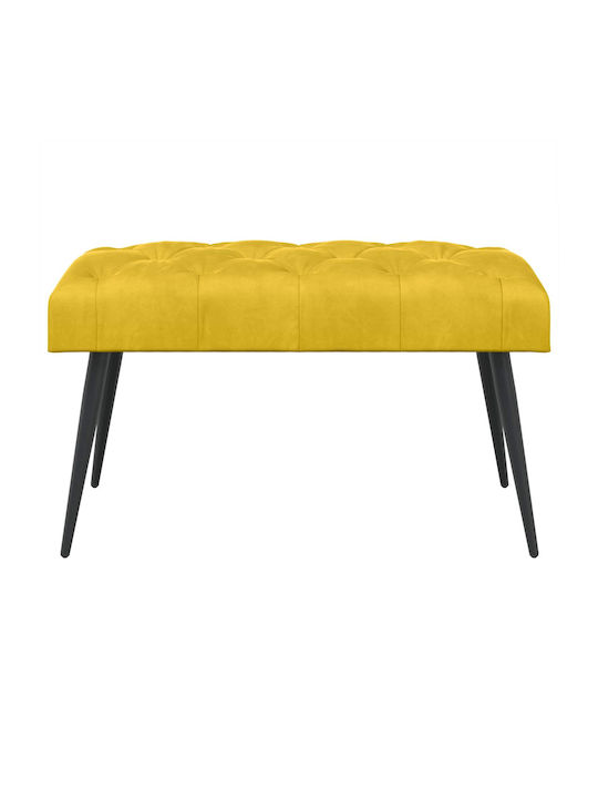 Velvet Yellow Dining Bench 80x40x46cm