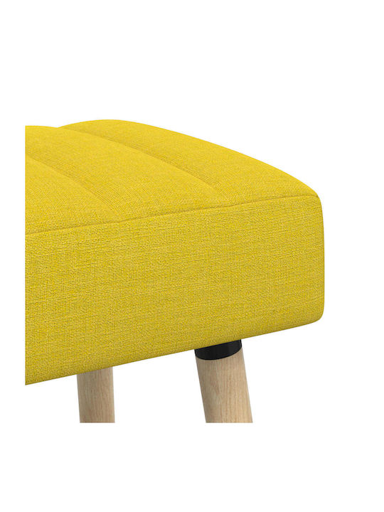 Dining Bench With Soft Yellow Fabric Upholstery 80x40x46cm