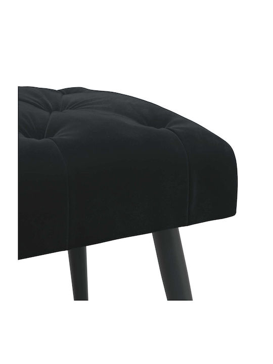 Velvet Dining Bench Black 80x40x46cm