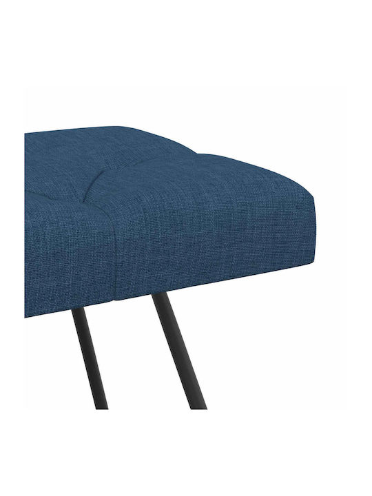 Dining Bench With Blue Fabric Upholstery 80x40x46cm