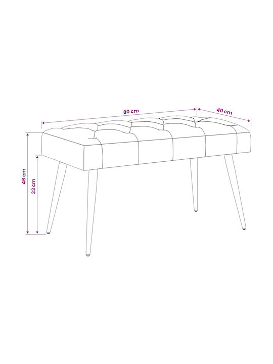 Velvet Dining Bench Black 80x40x46cm