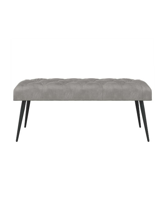 Velvet Dining Bench Light Gray 110x40x46cm