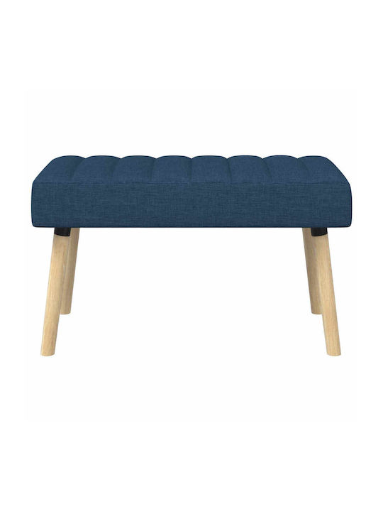 Dining Bench With Blue Fabric Upholstery 80x40x46cm