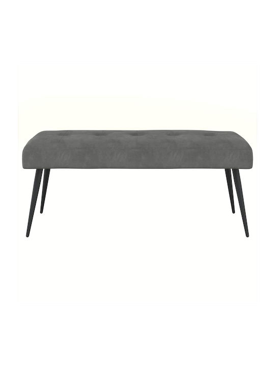Velvet Dark Gray Dining Bench 110x40x46cm