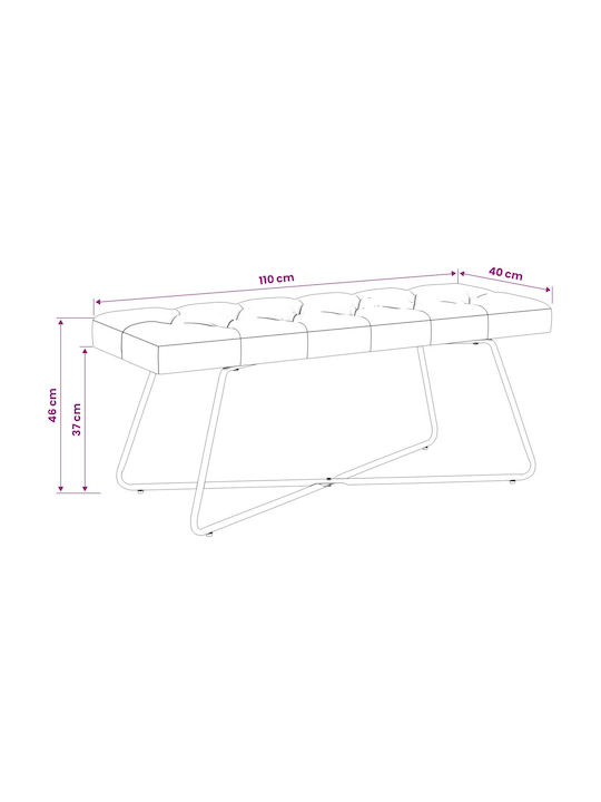 Bancă De Bucătărie Cu Material Textil Roz 110x40x46cm