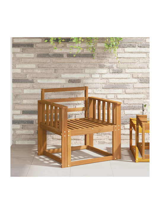 Dining Room Wooden Brown Armchairs 2 Pieces 60x61 cm