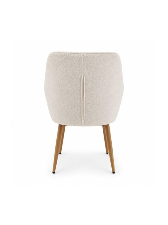 Sova Scaun Sala De Mese Cu Material Textil Alb 57x55x85cm