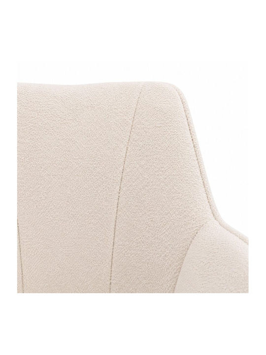 Sova Scaun Sala De Mese Cu Material Textil Alb 57x55x85cm