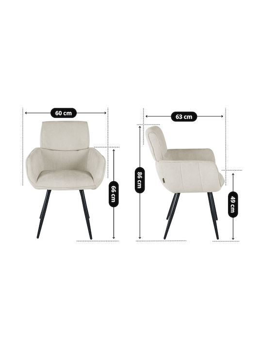 Verba Dining Room Fabric Chair Ecru