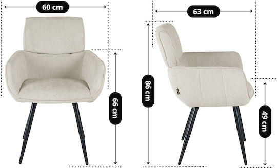 Verba Dining Room Fabric Chair Ecru