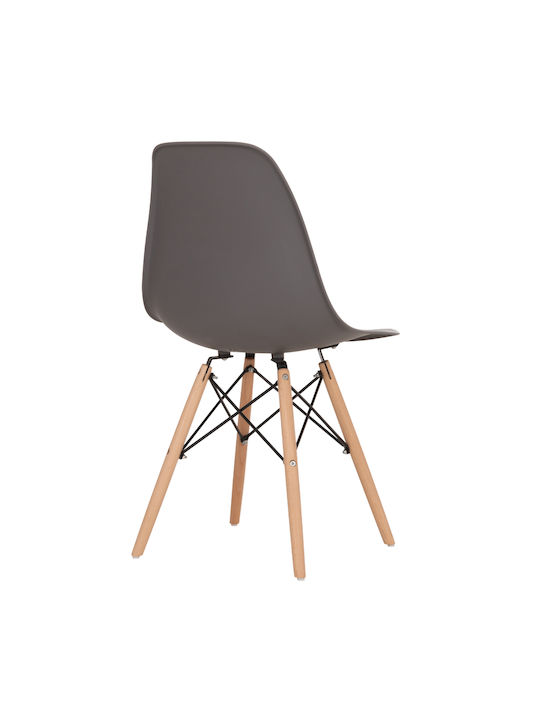 Twist Pp Καρέκλα Τραπεζαρίας Ξύλινη Γκρι 46x50x82εκ.