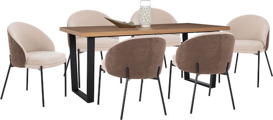 Set de sufragerie Astoria cu 6 Scaune 180x90cm