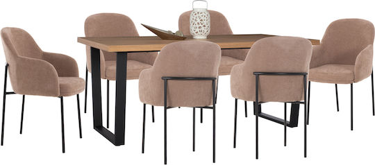 Set de sufragerie Manido cu 6 scaune 180x90cm