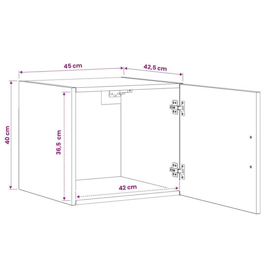 vidaXL Πάγκος χωρίς Νιπτήρα Μ45xΒ42.5xΥ40cm Μαύρο