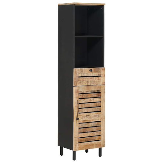 vidaXL Пейка със Смесител и Огледало Ш38xД33xВ160cm Кафяв