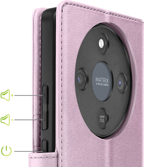 Mayaxess 2 În 1 Husa Wallet Honor Magic 8 Lite Capac Detasabil Roz Șampanie