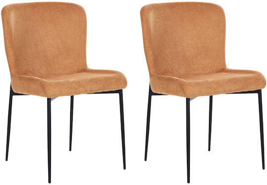 Dining Chair Set 2 Fabric Orange Ada Dining Chair Set 2 Fabric Orange Ada
