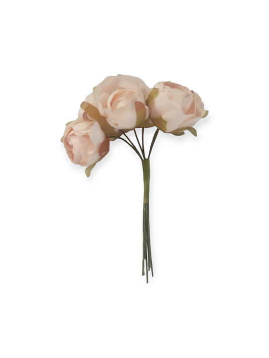 Set Mini 3cm Salmon Roses 6 Pieces