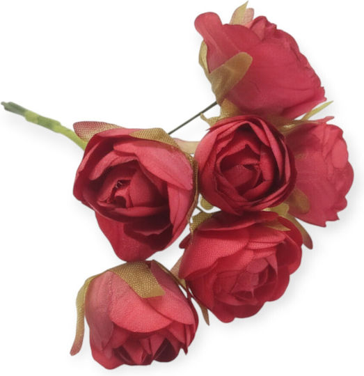 Set Mini Red Roses 3cm 6 Pieces