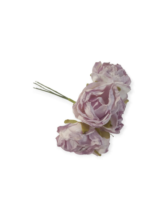 Set Mini Lilac Roses 3cm 6 Pieces